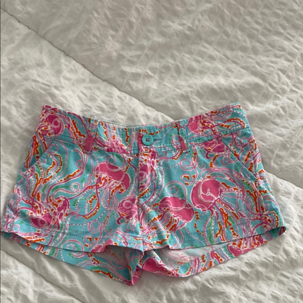 Lilly Pulitzer Pink and Blue Walsh Shorts in Jellies B Jammin Size 00